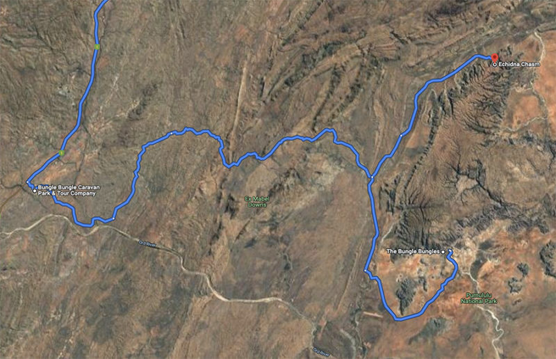 Bungle Bungles drive route map Australia