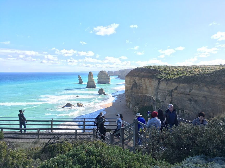 Twelve Apostles typical lookout VIC Australia