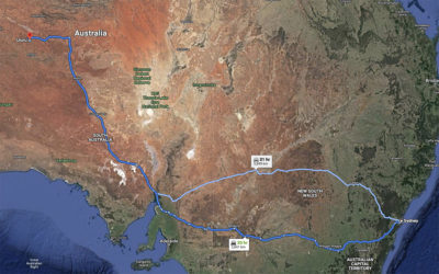 Sydney to Uluru drive route map Australia
