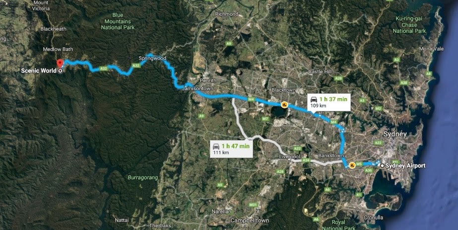 Drive to Blue Mountains from Sydney Airport Australia