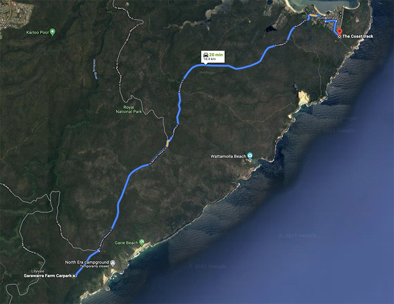 The Route from Figure 8 Pools to Wedding Cake Rock NSW Australia